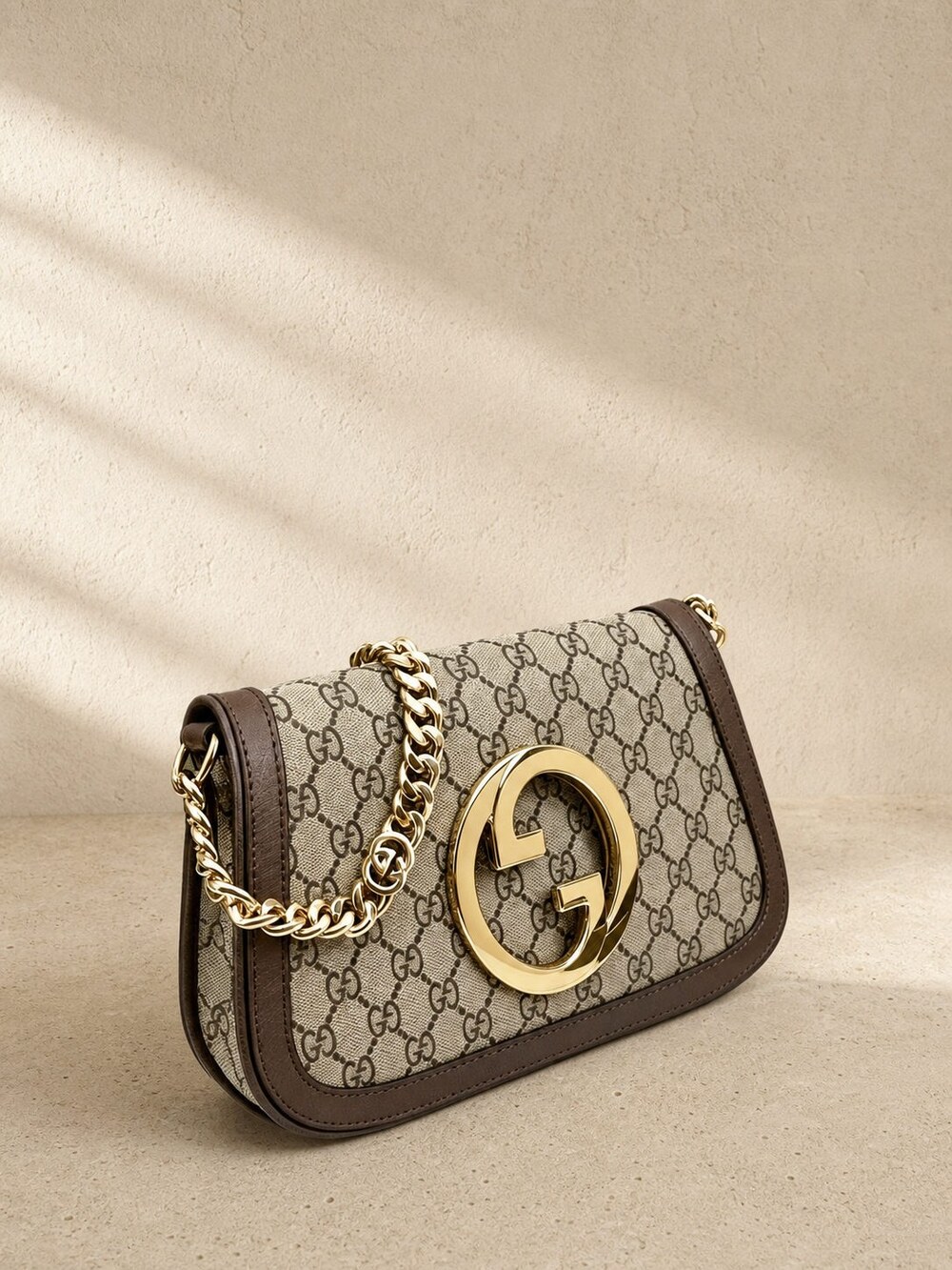 Gucci Medium Blondie Shoulder Purse in Beige Ebony GG Supreme - Picture 6 of 7